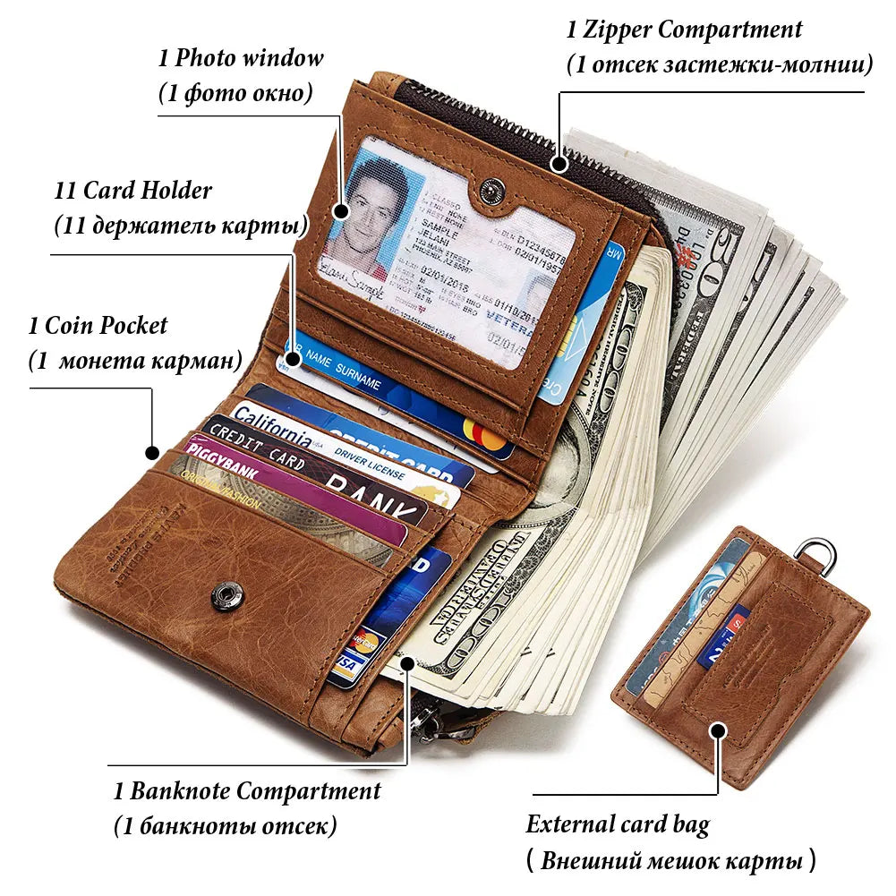 Leather Wallet Card Holder