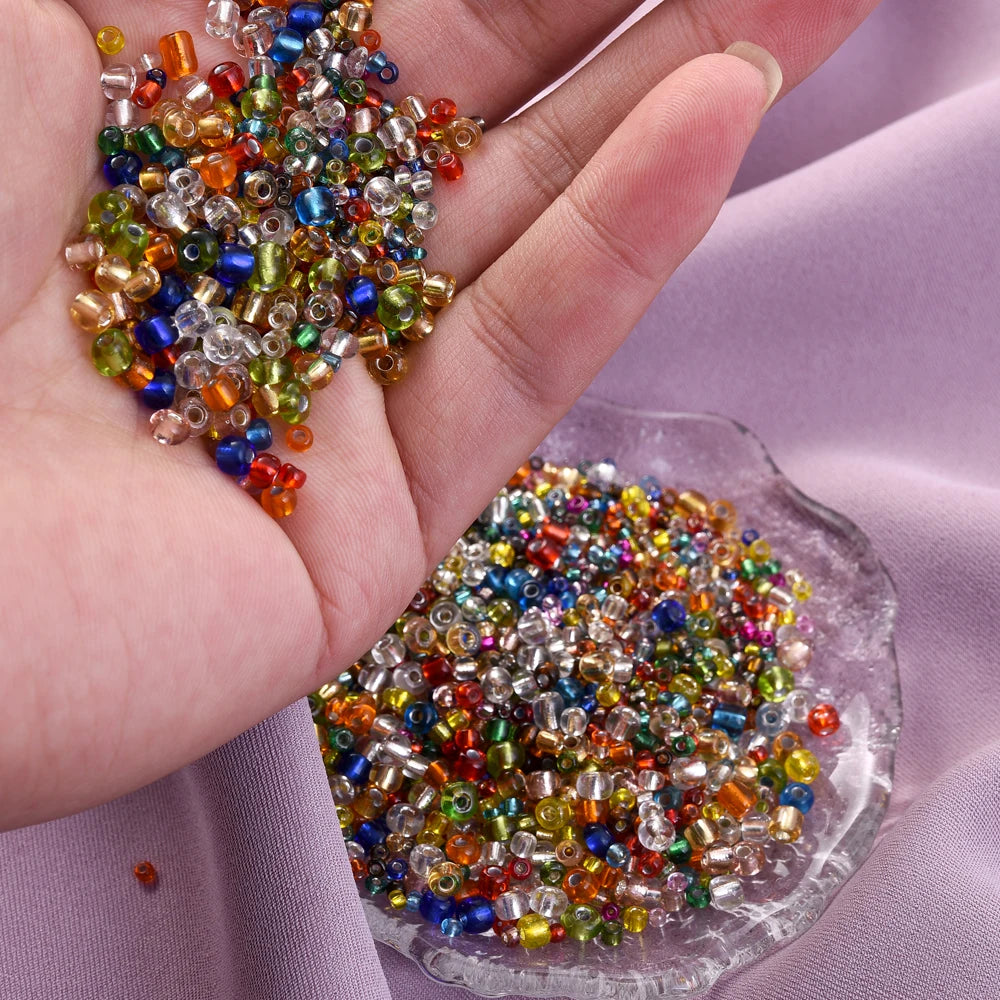 Glass Seed Beads Transparent Spacing Beads For Jewelry Making