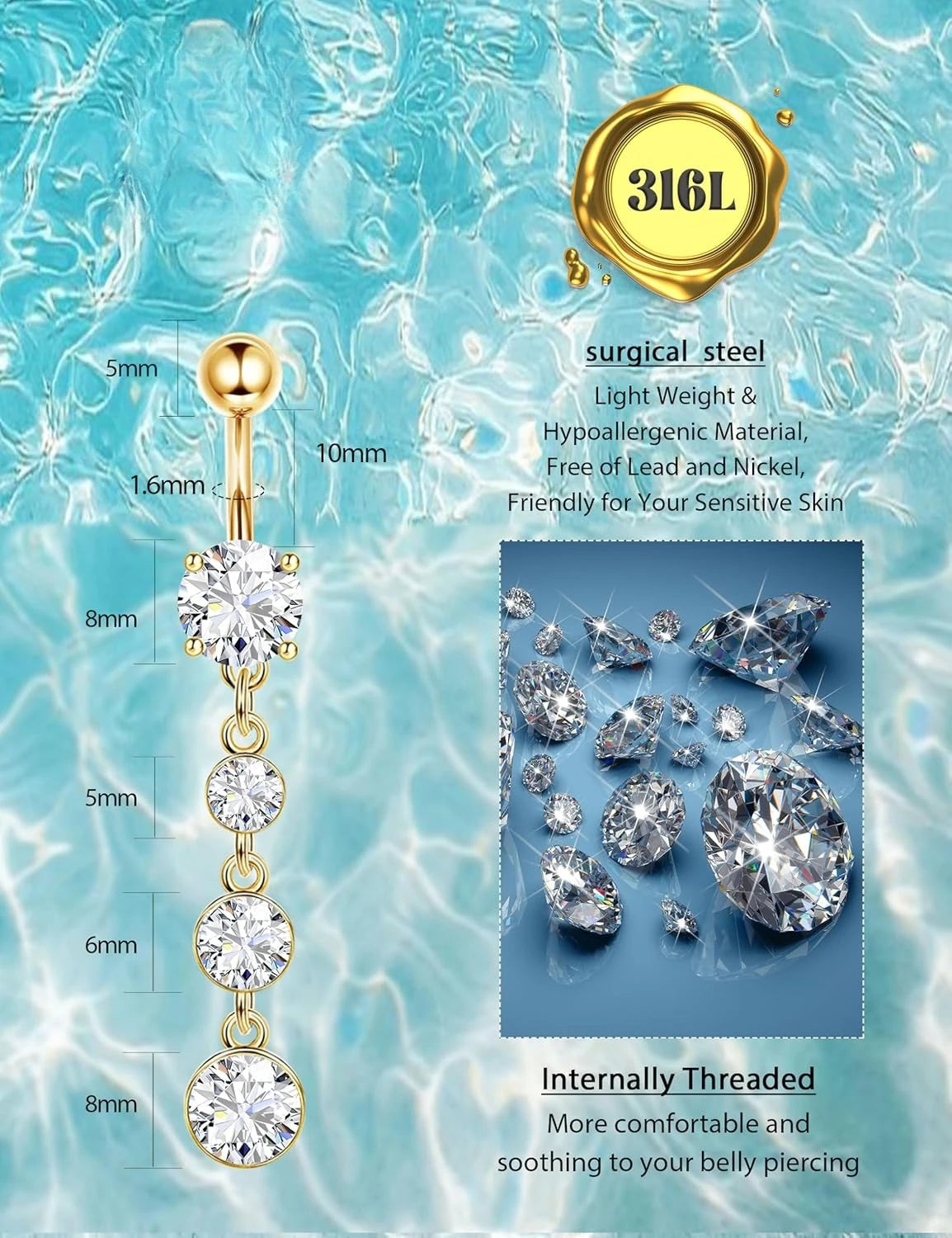 Belly Button Ring Dangle Jewelry