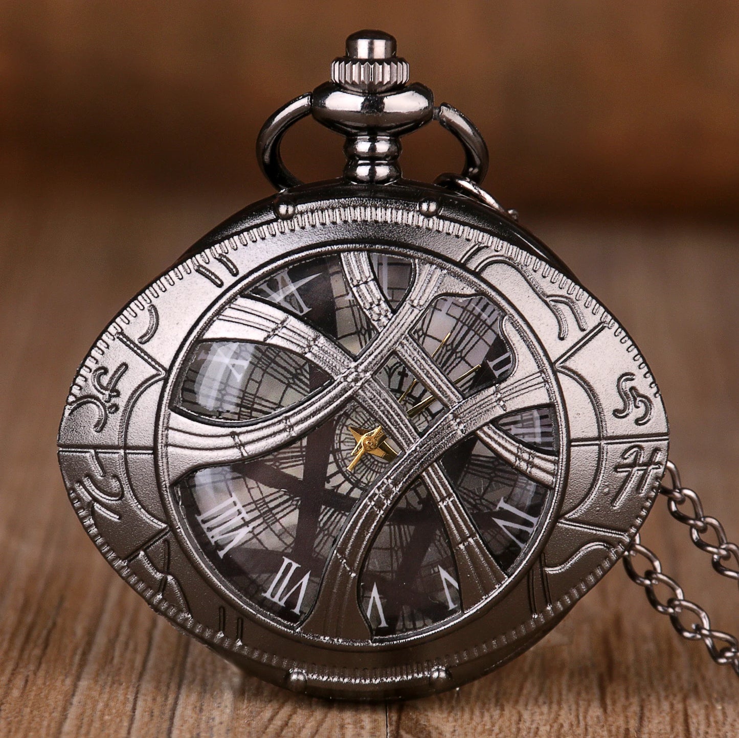 Watch Bronze Eyes Design Quartz Necklace Chain