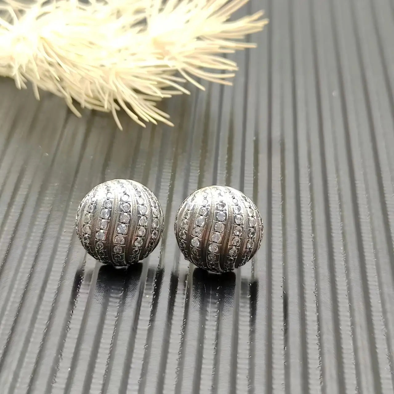 Sterling Silver Zircon Stud Earrings 925