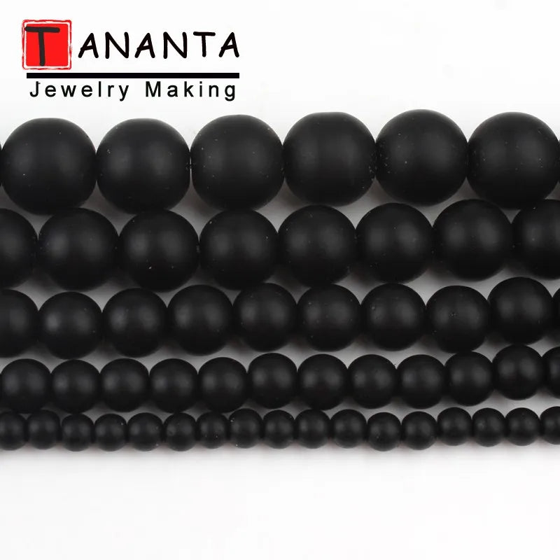 Tanantadiy Matte Agate Onyx Round Beads For Jewelry Making
