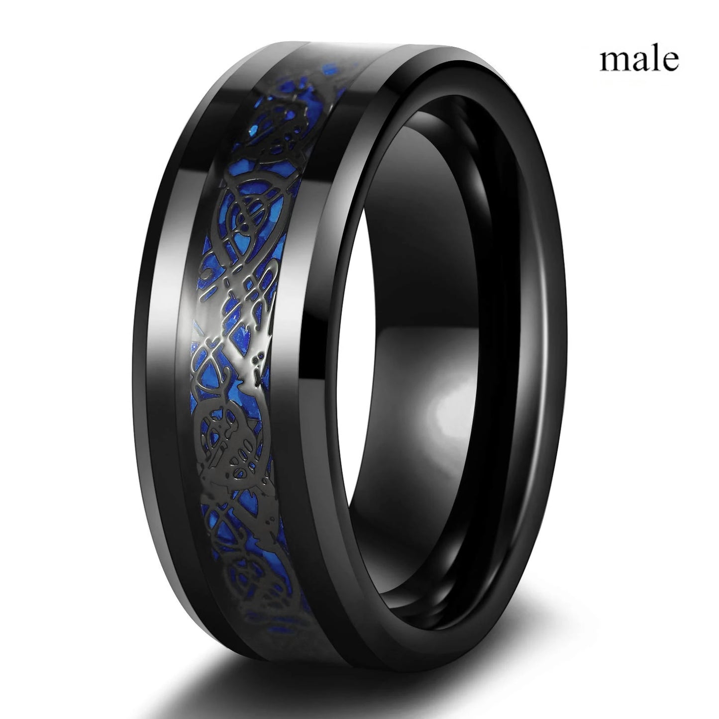 Rhinestones Stainless Steel  Celtic Dragon