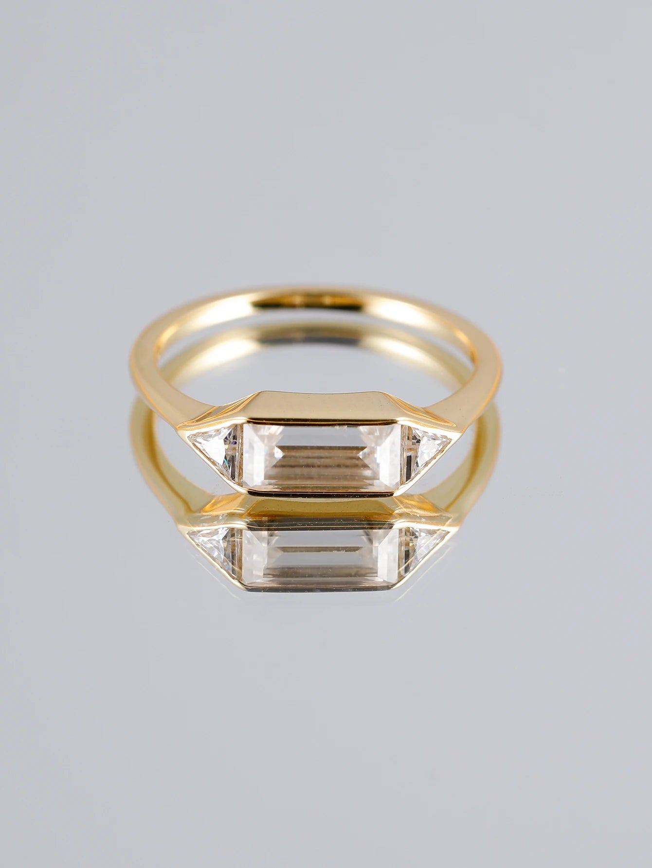 925 Silver Moissanite Ring Fine Jewelry Unisex Gift Idea