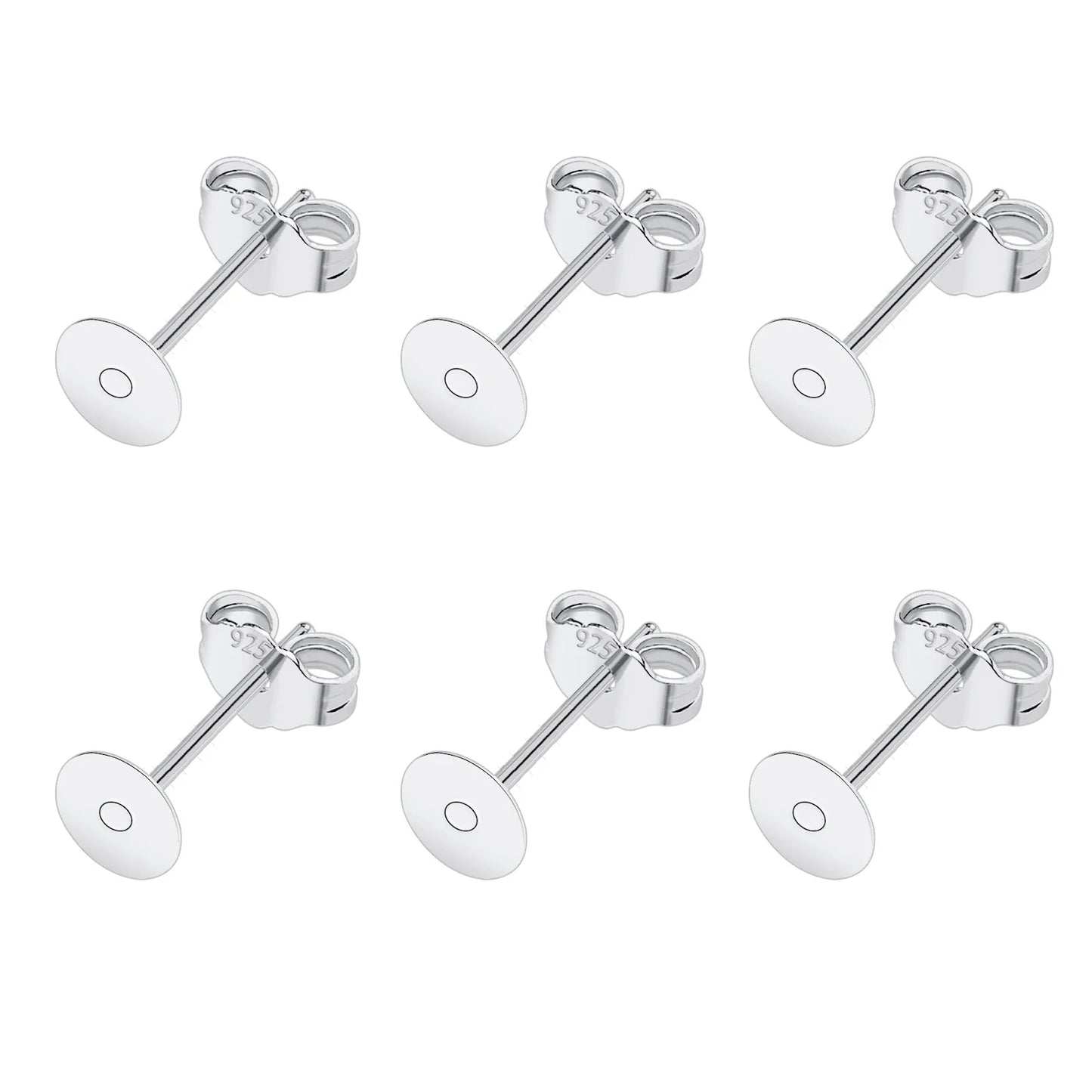 925 Silver Earring Studs Blank Post Base Pins