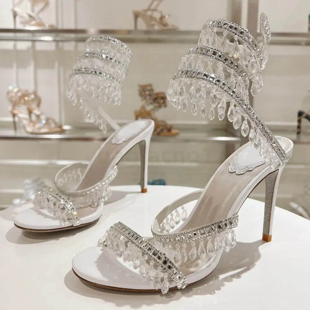 High Heals Ankle Strap Rhinestone