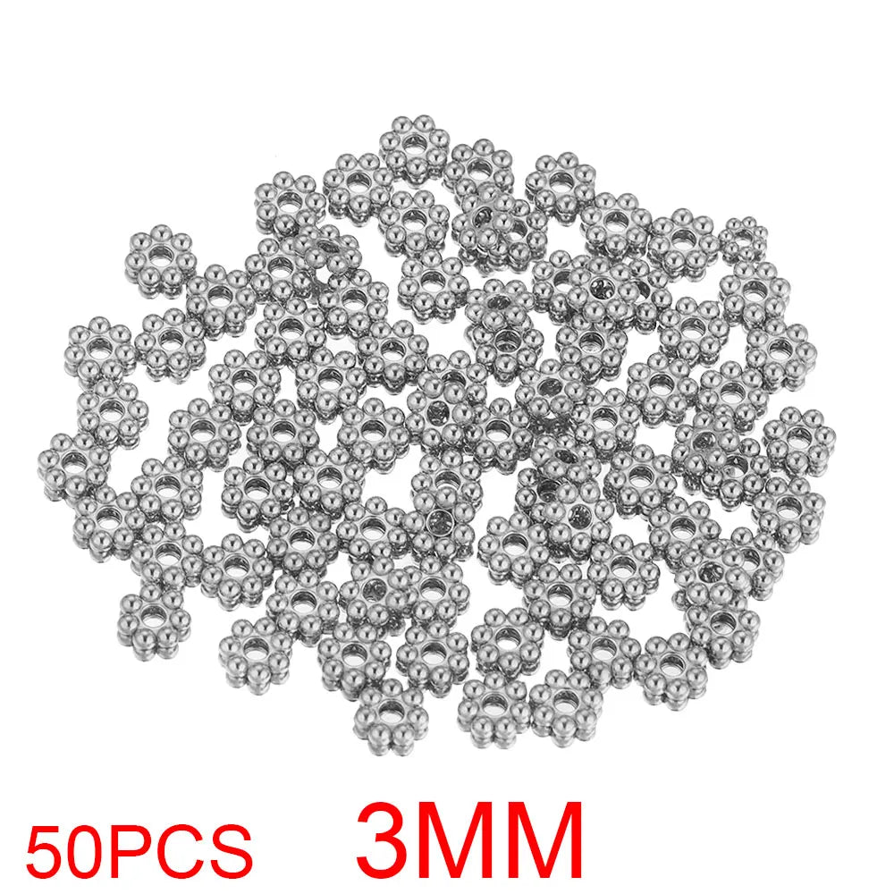 Alisaya Craft Gold Plated Stainless Steel Daisy Snowflake Spacer Beads