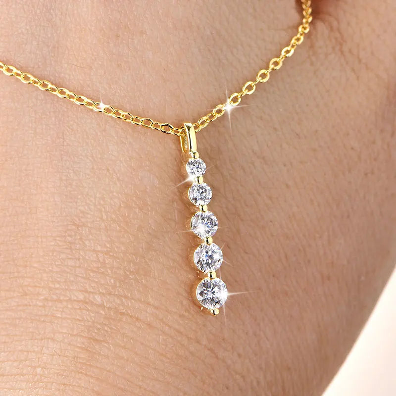 Moissanite Pendant Necklace D VVS1 14K Gold Filled