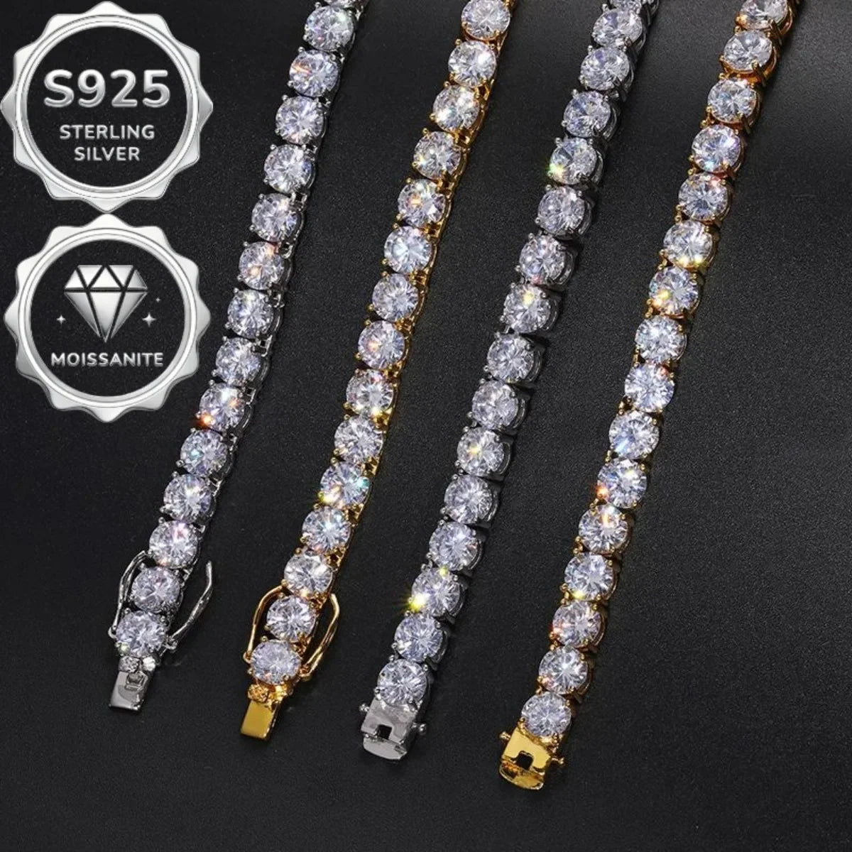 Moissanite Tennis Necklace 925 Sterling Silver Jewelry