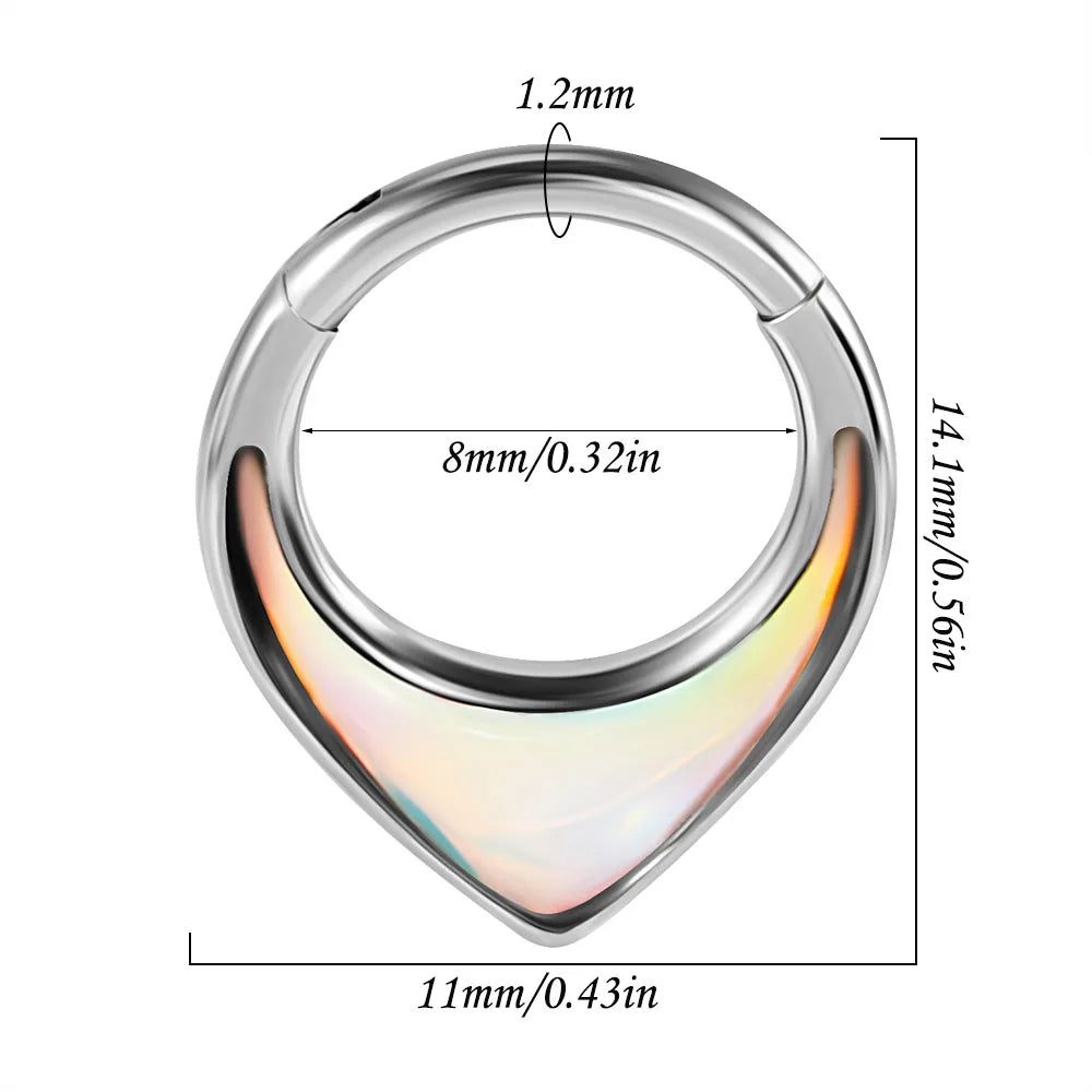 Nose Ring Septum Stainless Steel Oil Drop