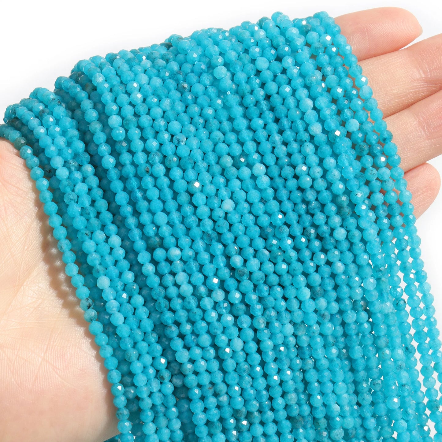 Faceted Natural Stone Beads Amazonite Aquamarine Opal Labradorite for Jewelry