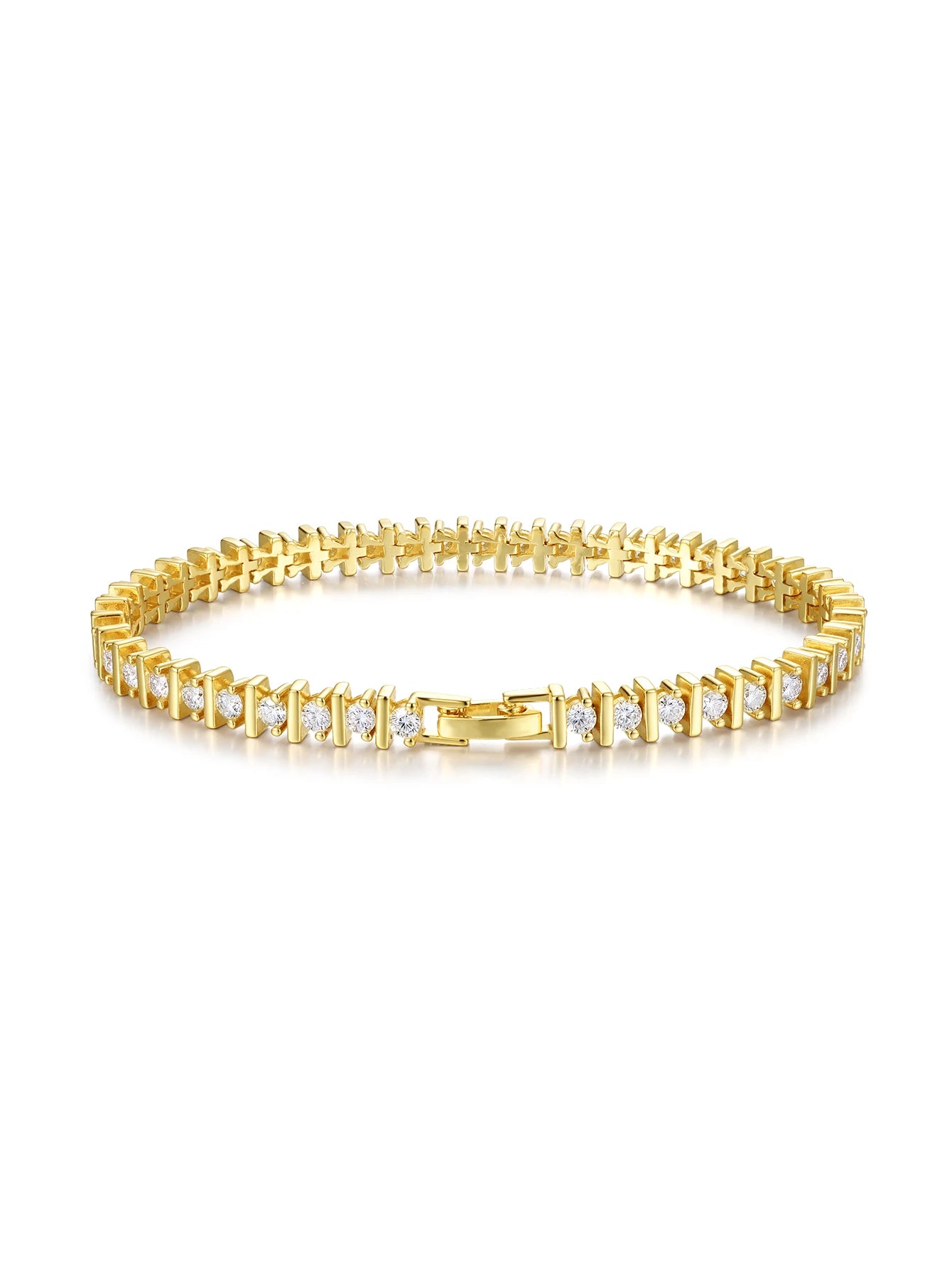 S925 Silver Moissanite Tennis Bracelet 18k Gold-plated