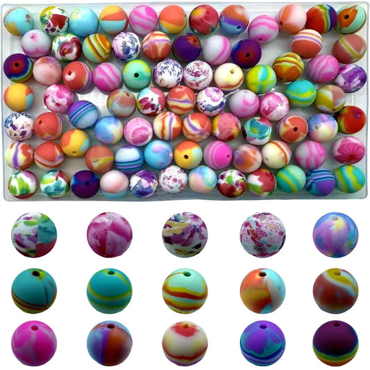 Four Seasons Round Silicone Beads Set 150pcs For DIY Jewelry