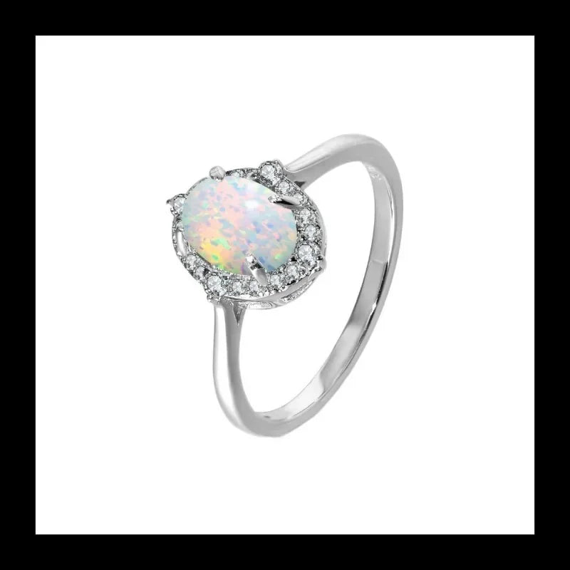 White Opal Water Drop Styling Ring