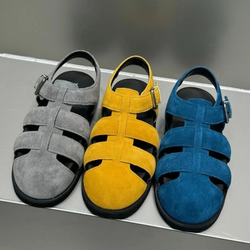 Sandals Womens Flat Genuine Leather