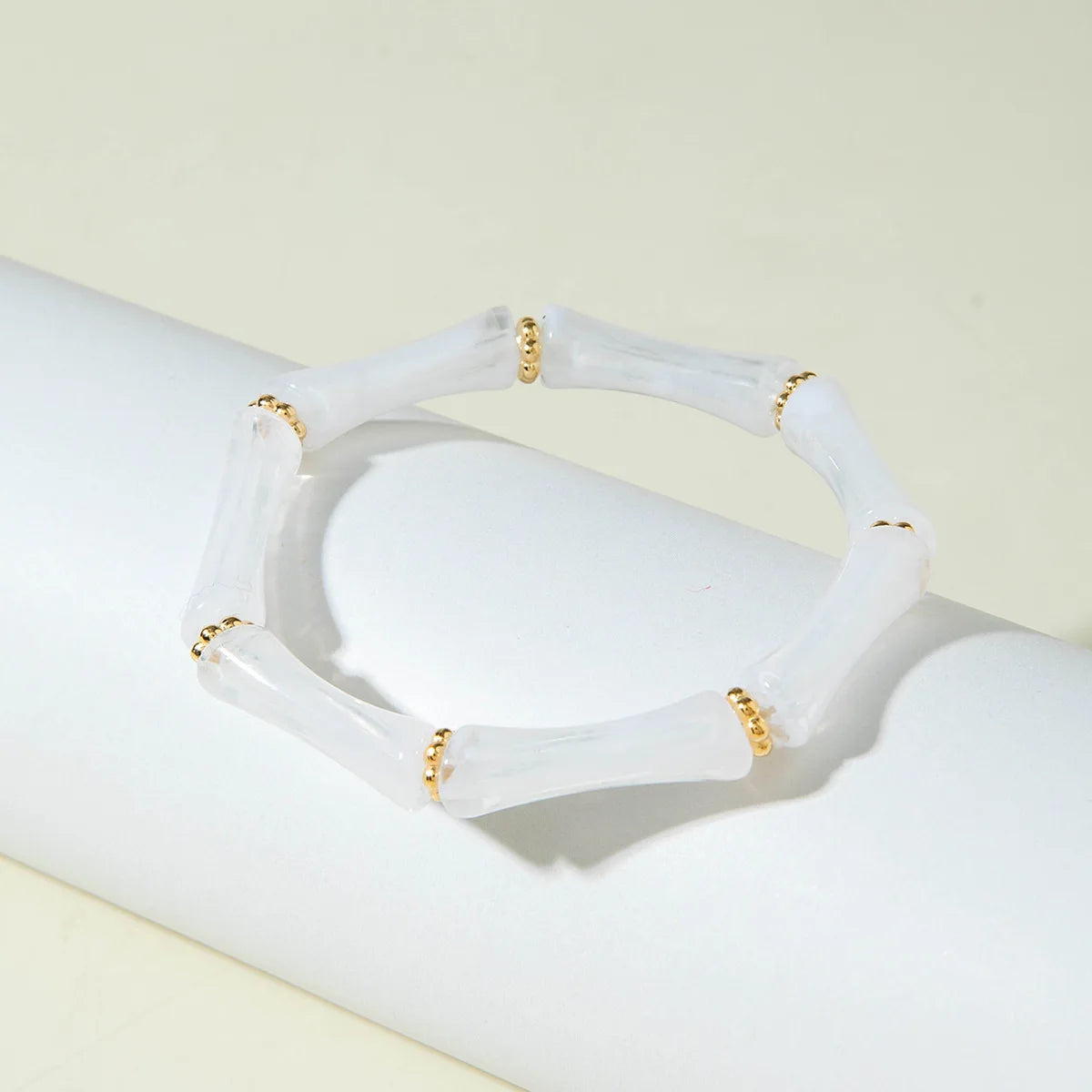 Bracelet Bamboo Tube Elastic Beaded