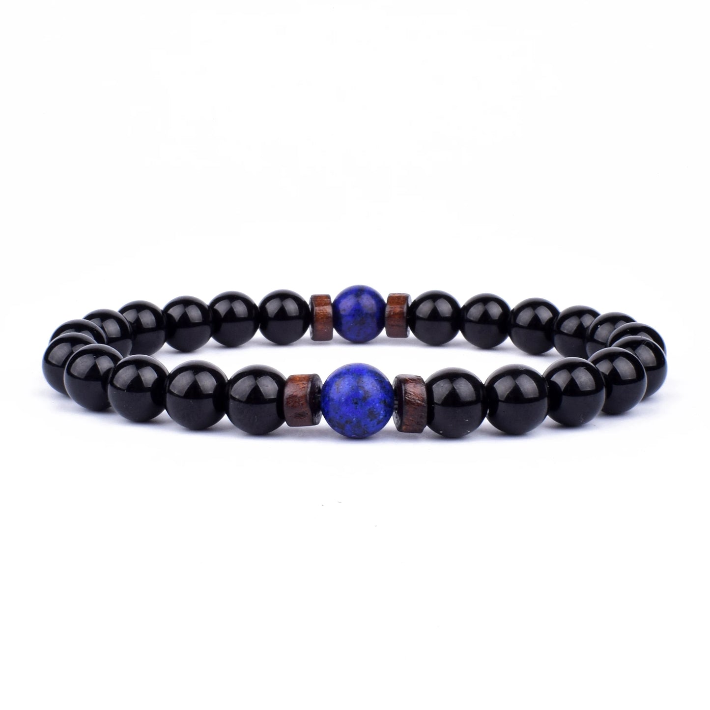 Volcanic Stone Lava Wood Beaded Bracelet Tibetan Buddhist Unisex Gift