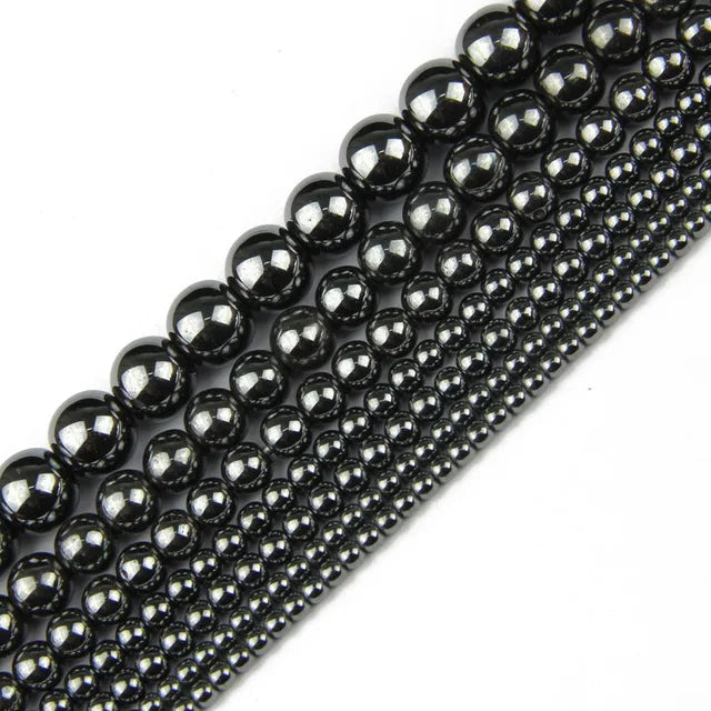 HGKLBB Round Hematite Beads Plated Natural for Jewelry Making DIY