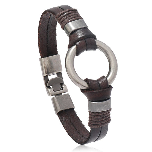 Handmade Genuine Leather Bracelet for Men and Women, Simple Bracelet