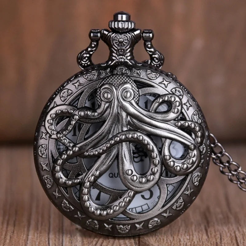 Watch Chain Vintage Octopus Pattern Quartz Pocket
