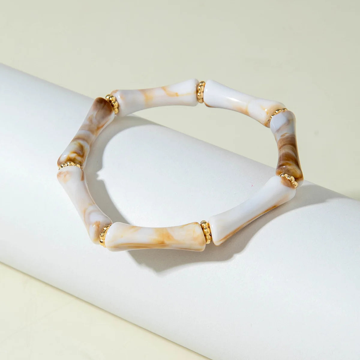 Bracelet Bamboo Tube Elastic Beaded