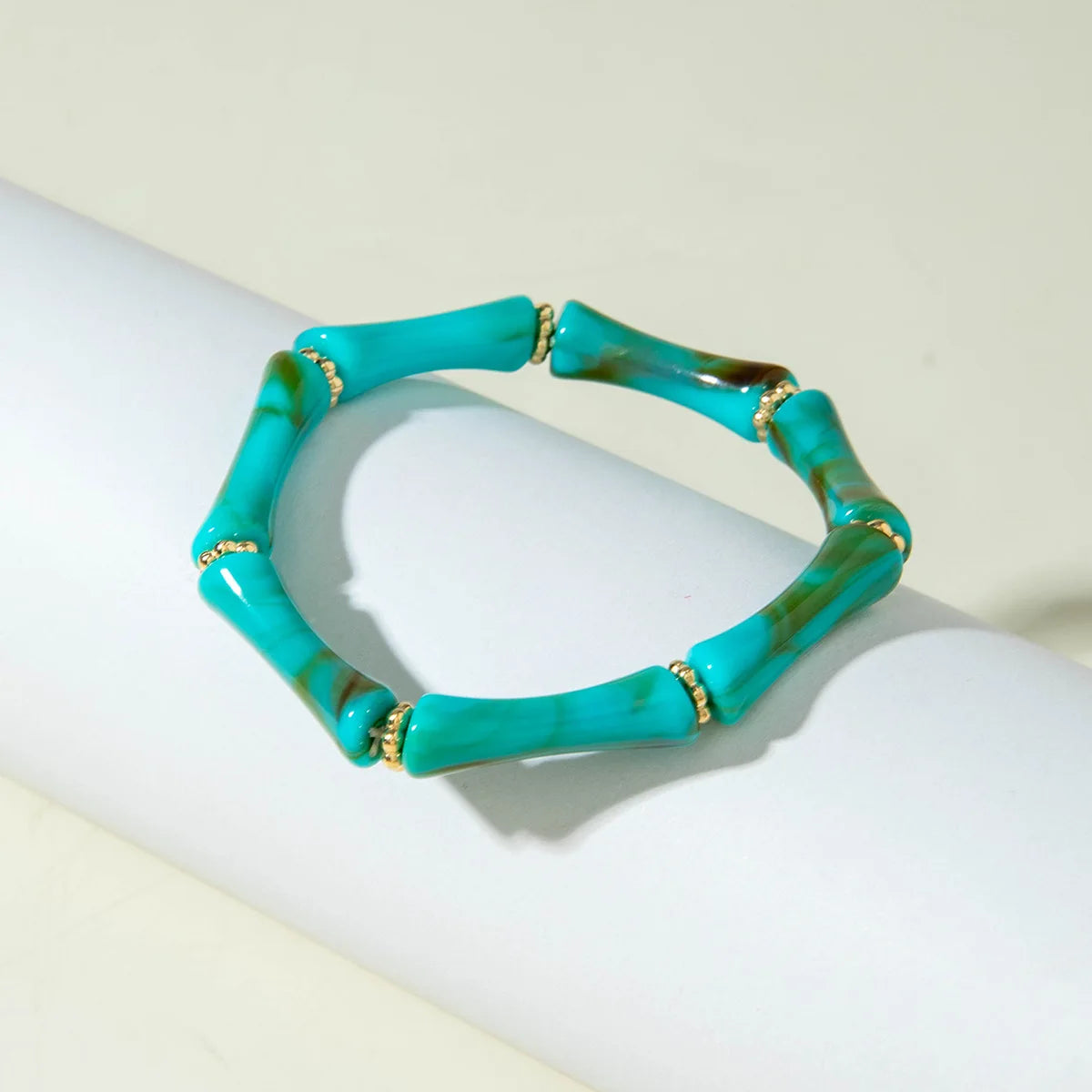 Bracelet Bamboo Tube Elastic Beaded