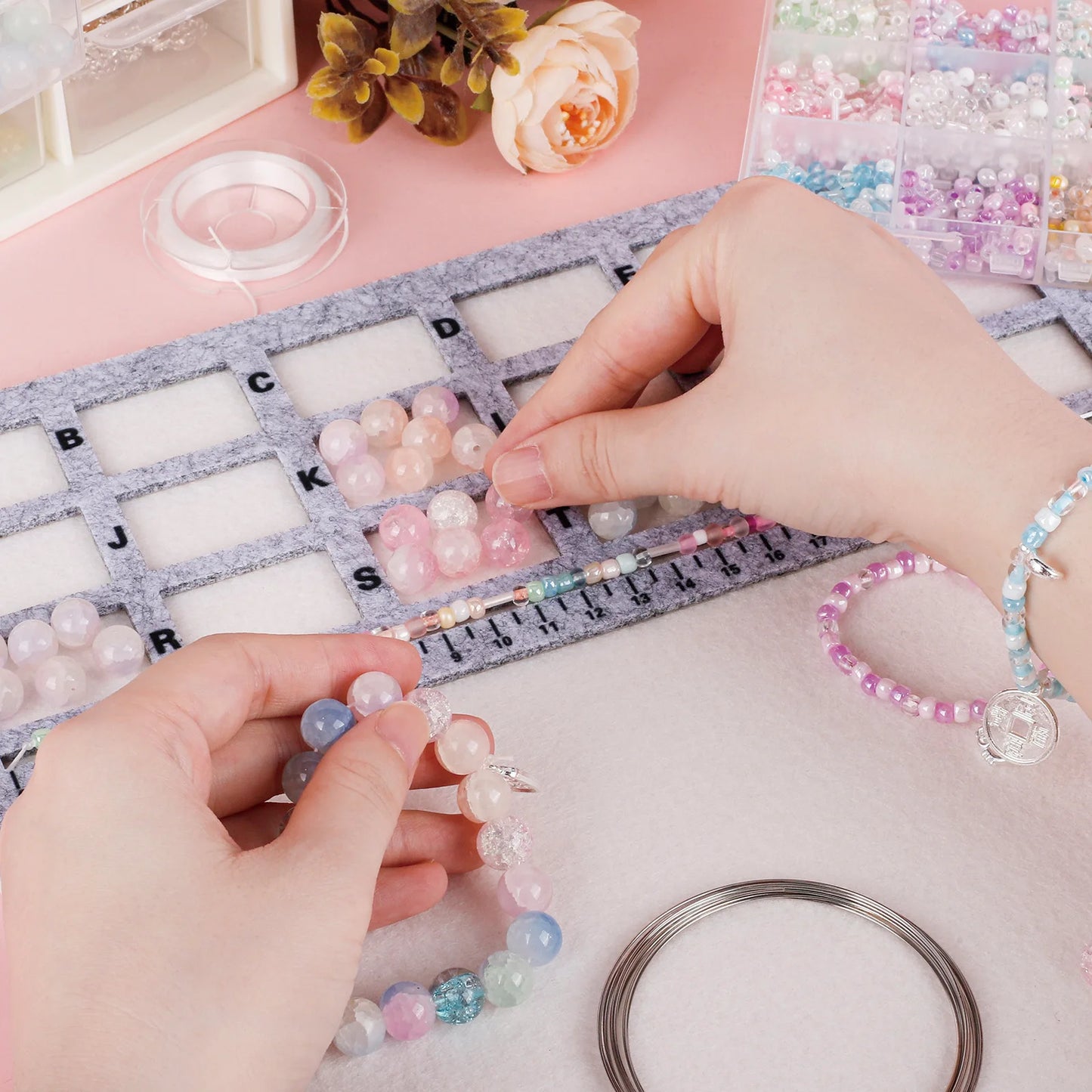 NIUPIKAH Bead Mat Tray for Jewelry Making Beading Board