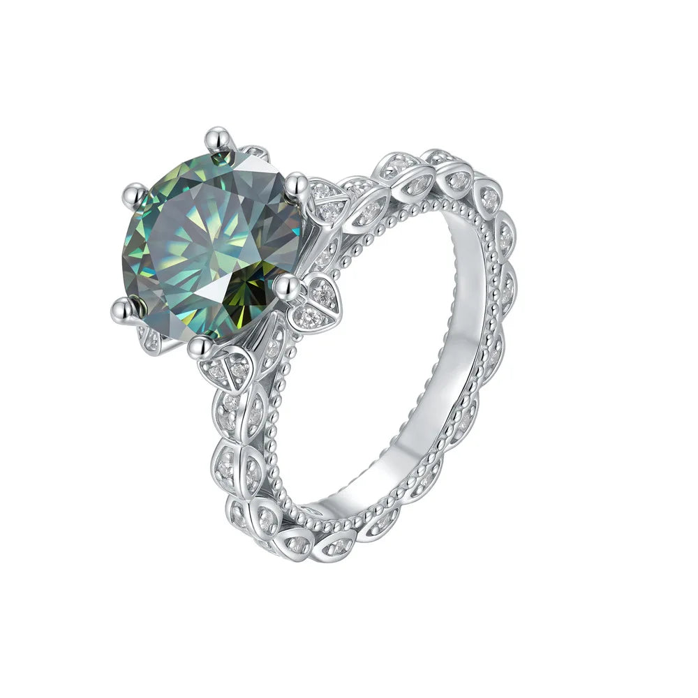 Moissanite Ring in Sterling Silver Vintage