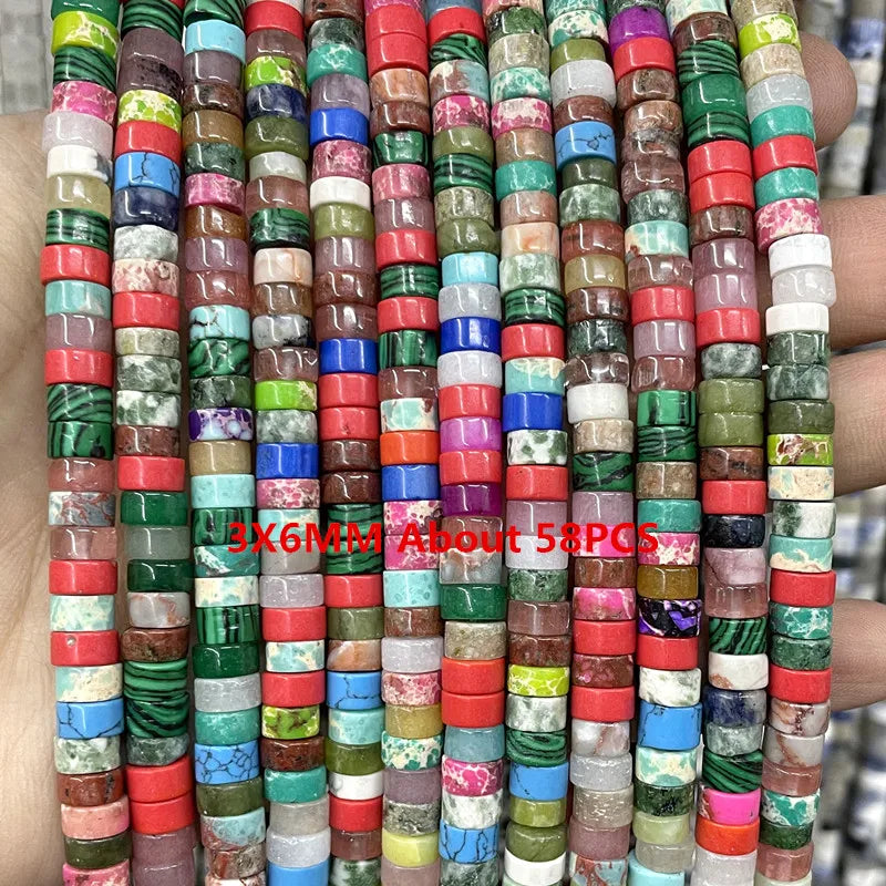 Natural Stone Beads For Jewelry Making Agate Quartz Wheel Beads