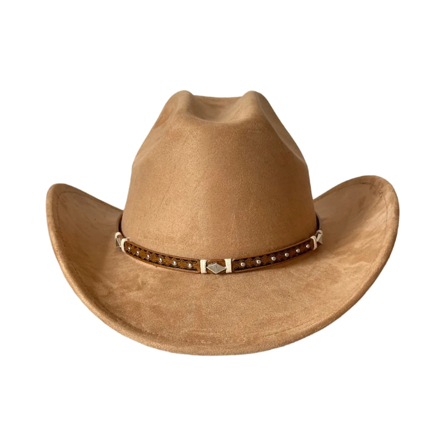 Cowboy Hat With Embellished Band Wide Brim