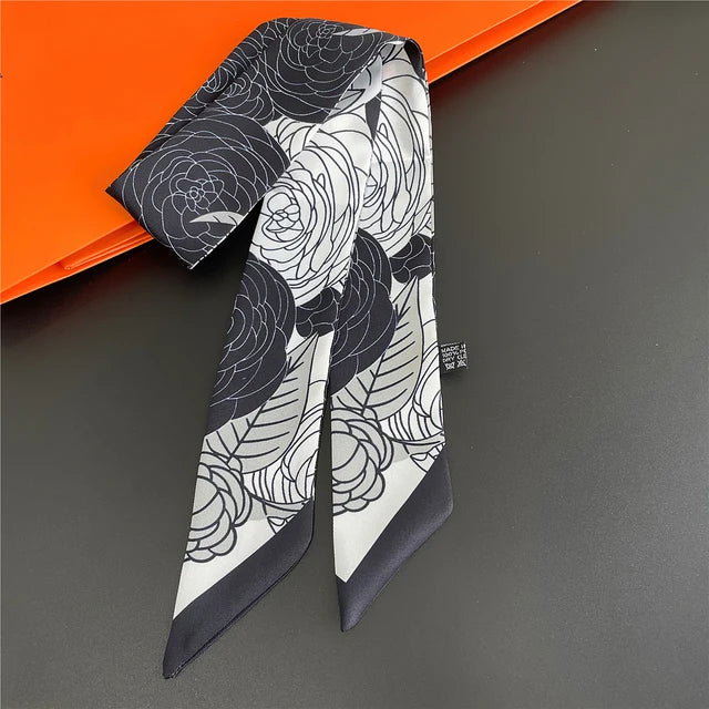 Scarf Skinny Plaid Silk Accessory