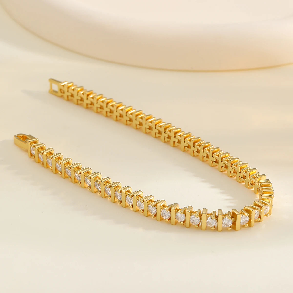 S925 Silver Moissanite Tennis Bracelet 18k Gold-plated
