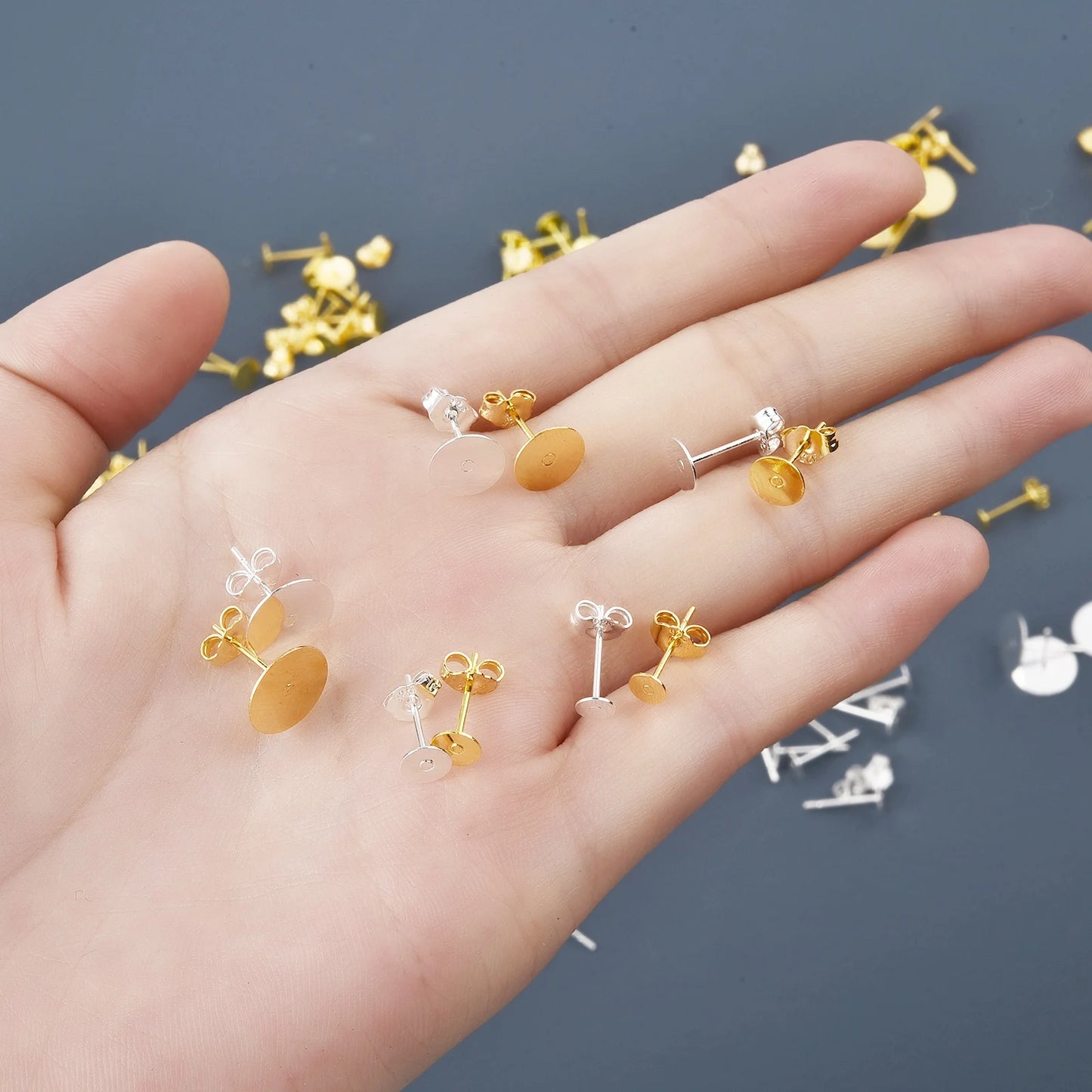 925 Silver Earring Studs Blank Post Base Pins