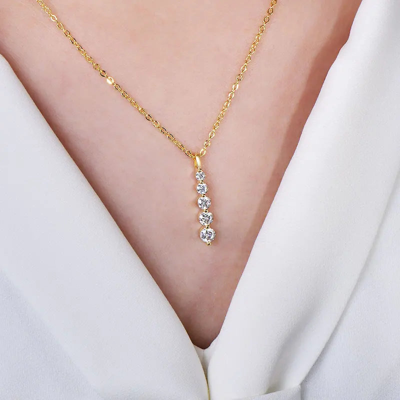 Moissanite Pendant Necklace D VVS1 14K Gold Filled
