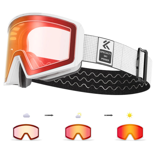 Kapvoe Photochromic Ski Goggles UV400 Magnetic Attraction Lens