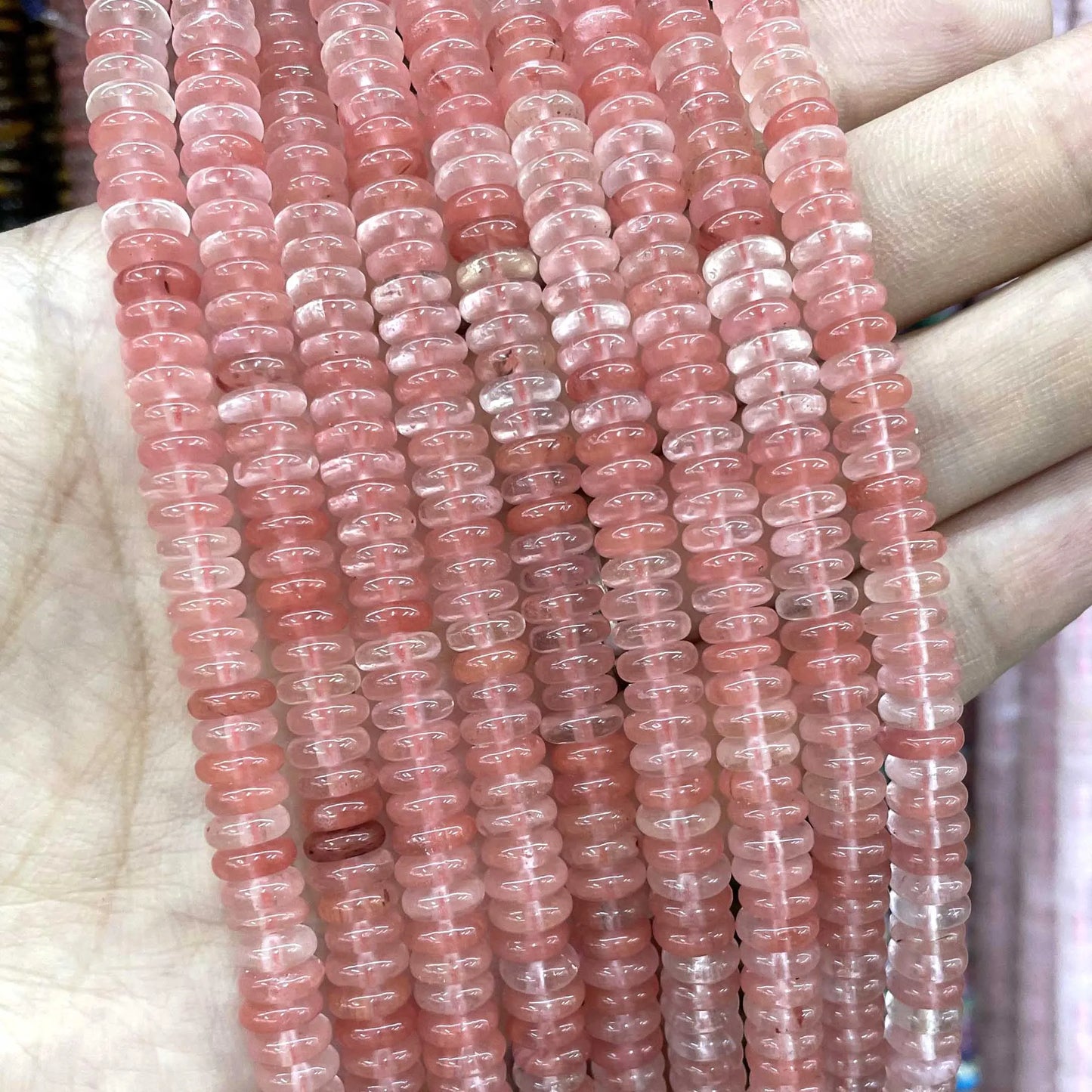 Natural Stone Bead Spacers Quartz Jasper Agate Flat Round