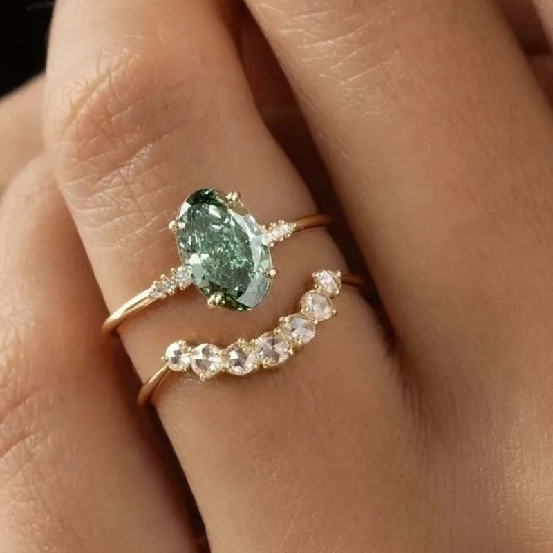 S925 Silver Moissanite Ring 18K Gold Plated