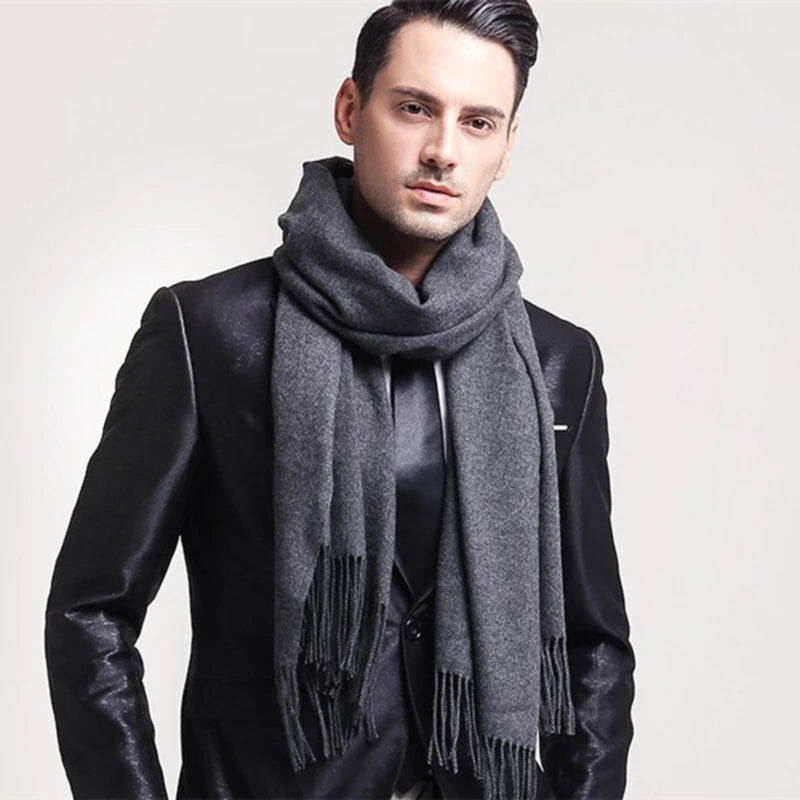 Scarf Wool Winter Warm Cashmere Thickened Tassels