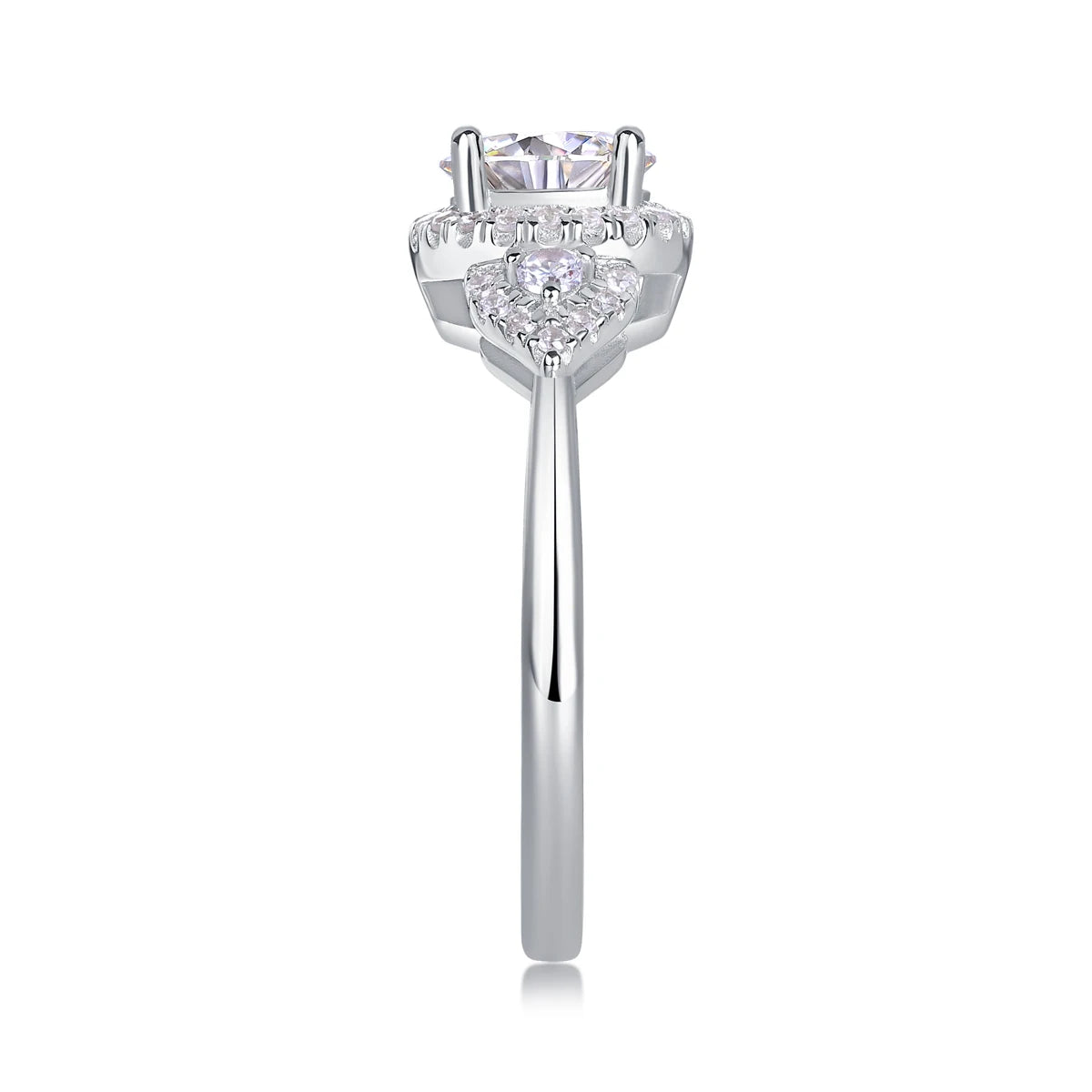 Luxury Diamond Wedding Ring Moissanite Silver Band For Women