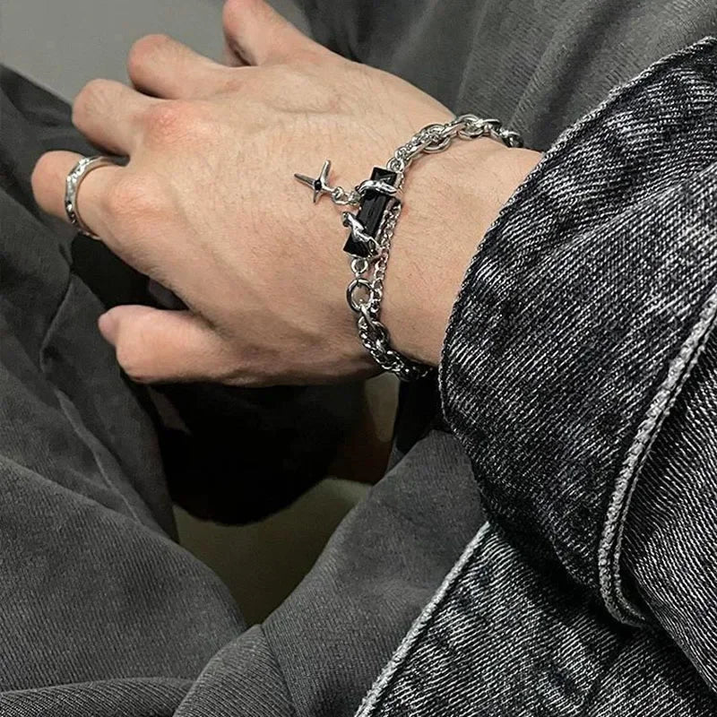 Bracelet Stainless Steel Zircon Star Chain Bracelet