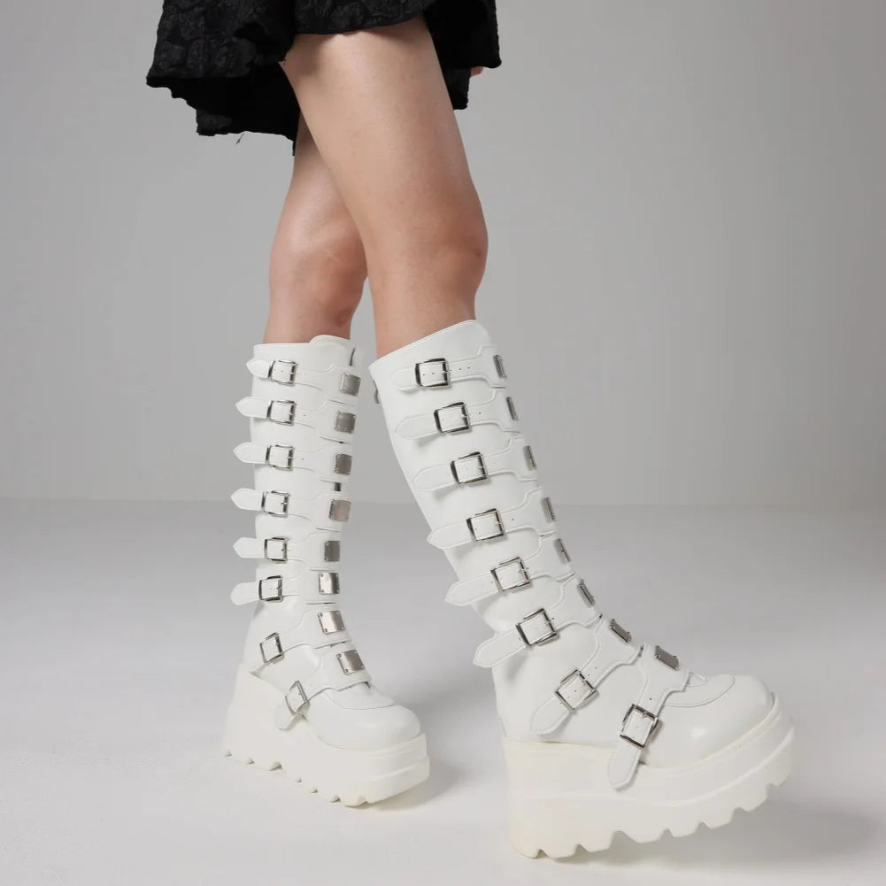 Combat Boots Women Platform Wedges
