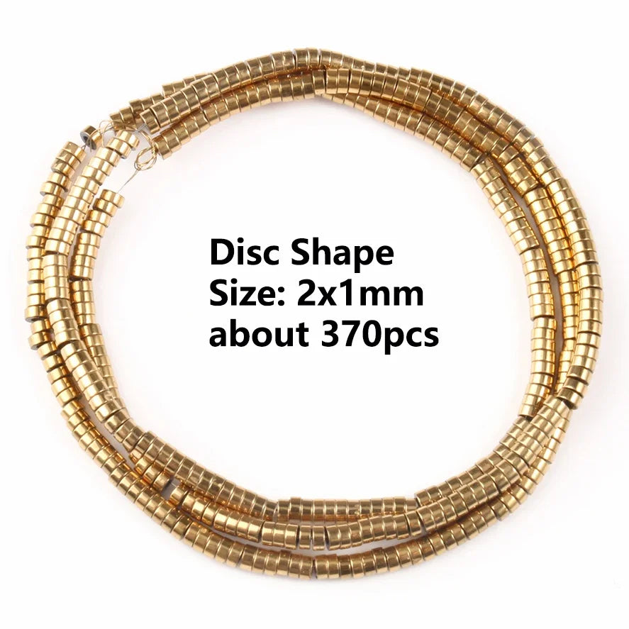 GMB724 Real Gold Plated Hematite Beads Irregular Heart Cube Rondelle