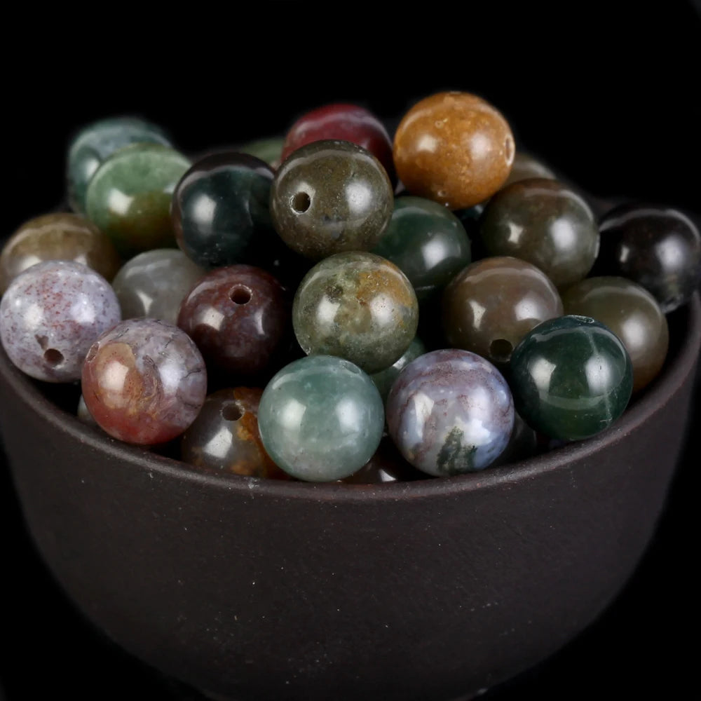 IYKWIM Natural Round Bead Mix Tiger Eye Amazonite Lava Turquoise