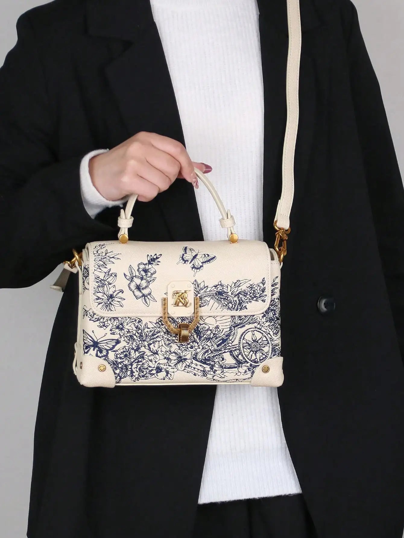 Handbag Leather With Embroidery