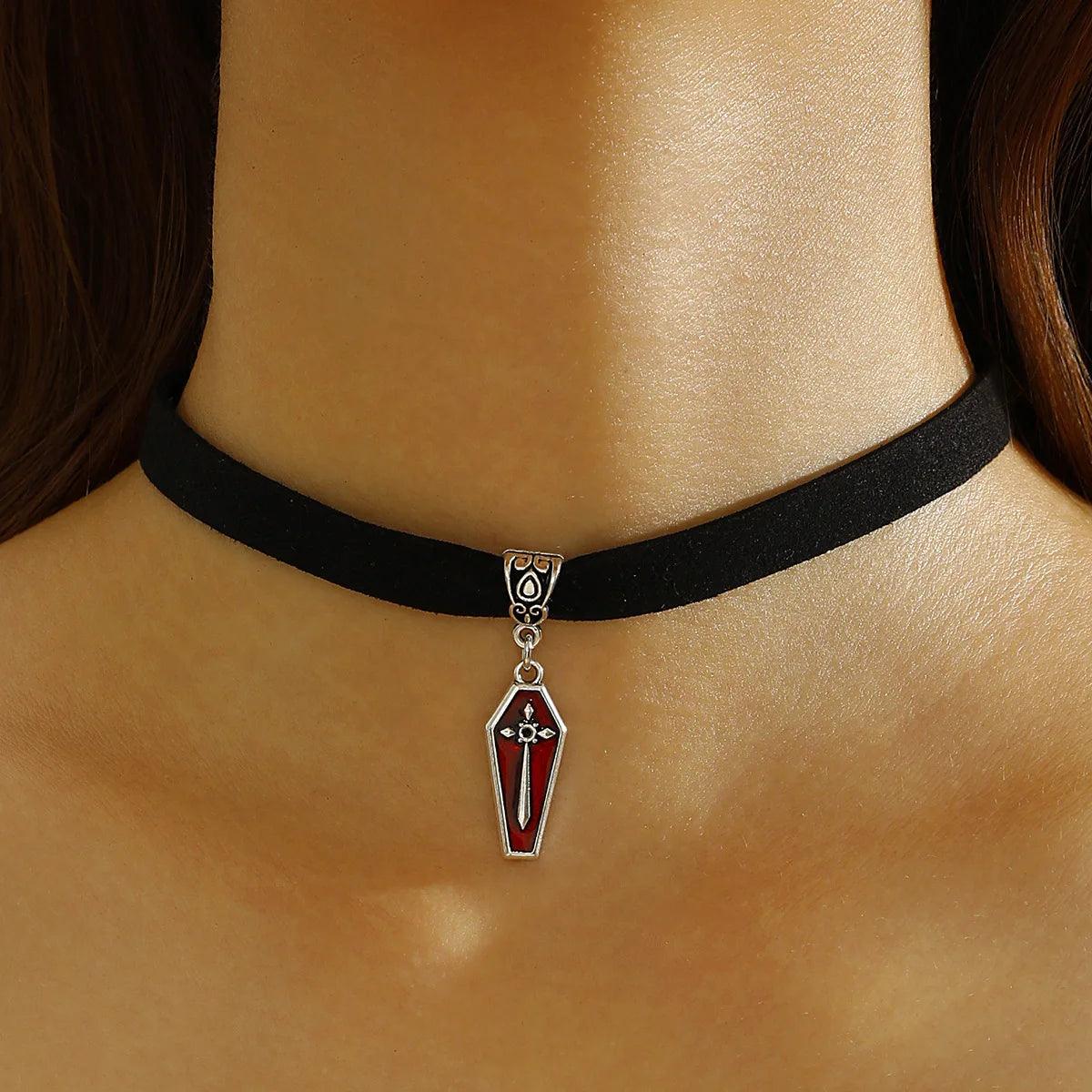 Choker Pendant Necklace with Zircon