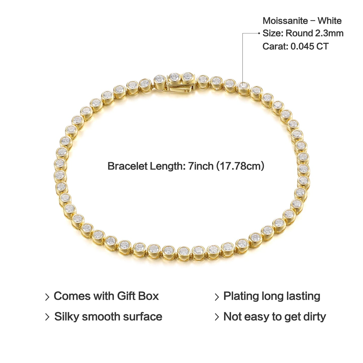 Moissanite Bracelet Set 14K Gold