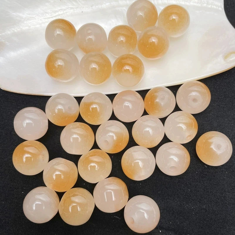 50pcs 8/10mm Dual Color Glass Round Loose Spacer Beads for Handmade Jewelry and Accessories
