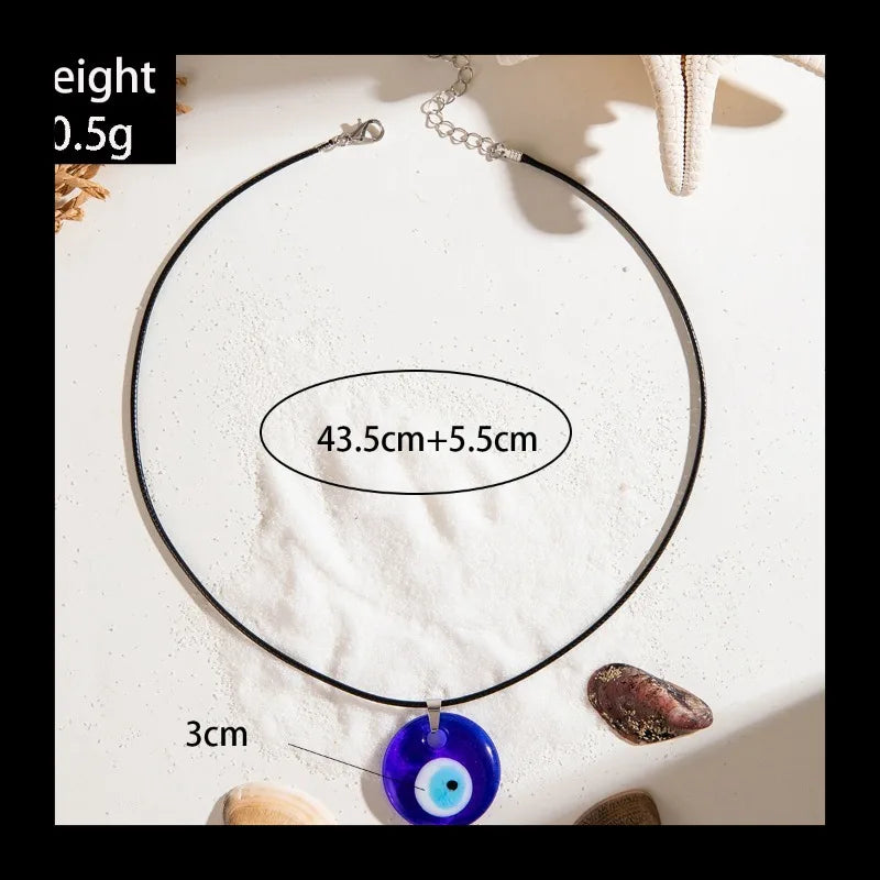 Earrings Necklace Devil's Eye Pendant Set