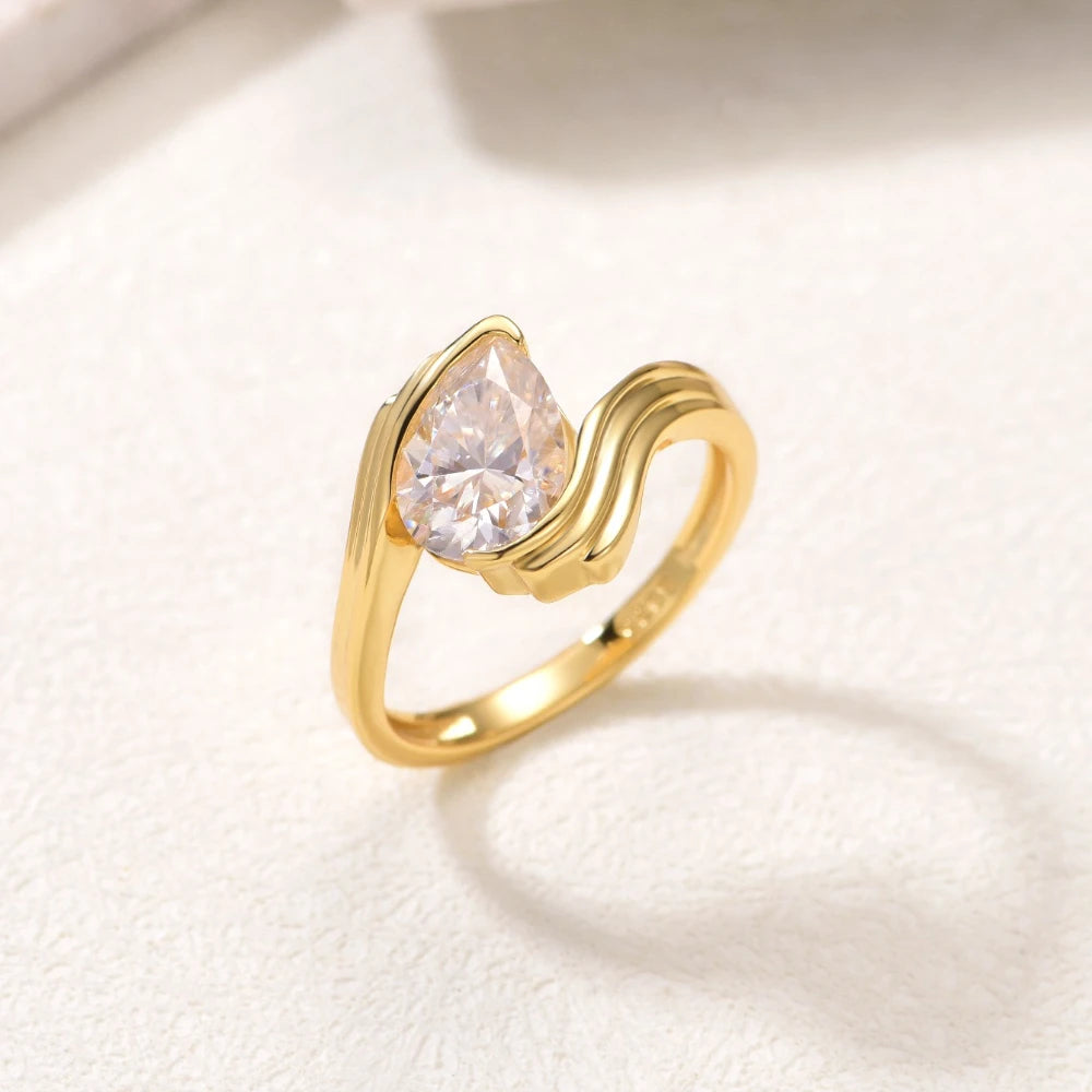 Sterling Silver Moissanite Ring Set S925