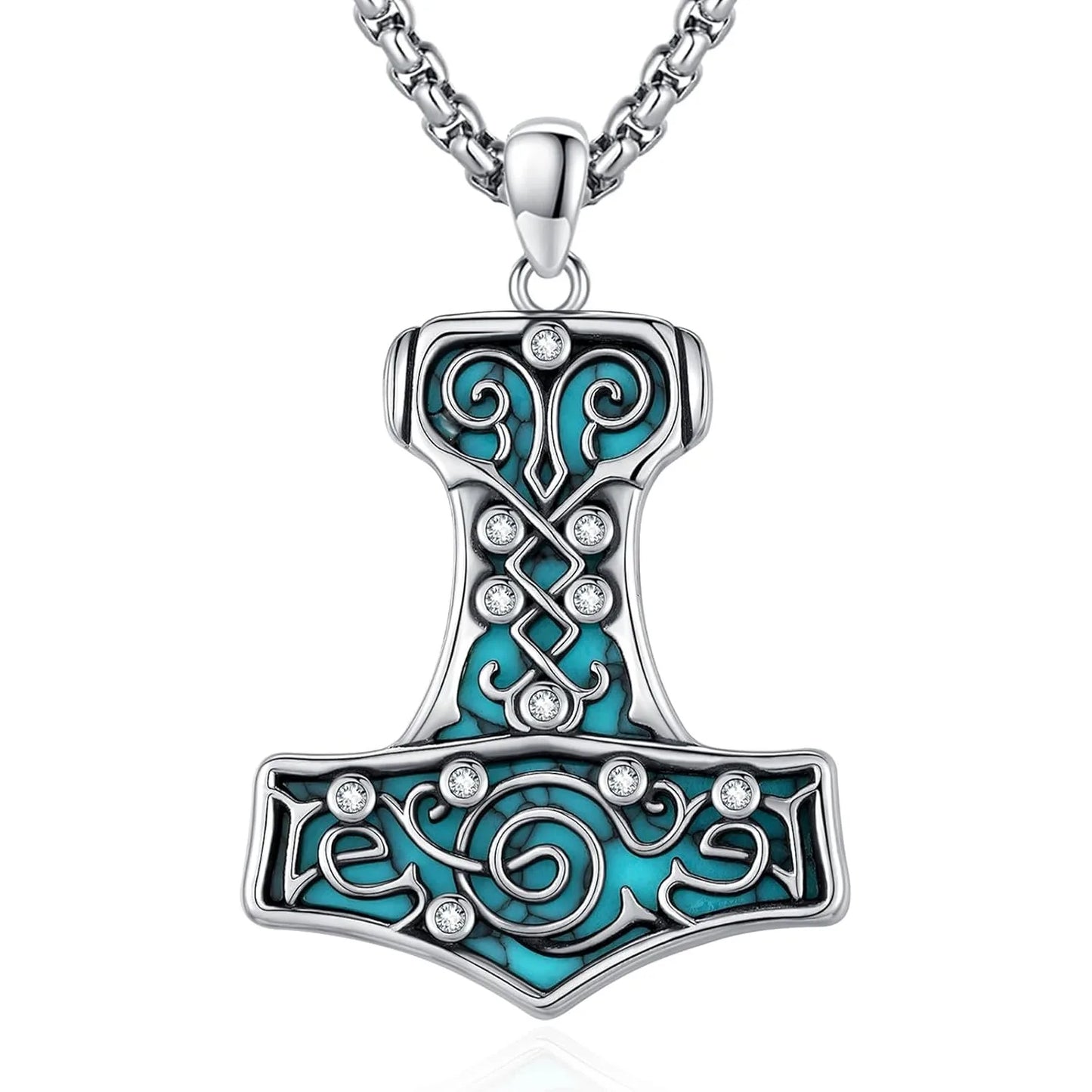 Thor Hammer Pendant 925 Sterling Silver Necklace